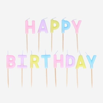 My Little Day Geburtstagskerzen Happy Birthday pastel