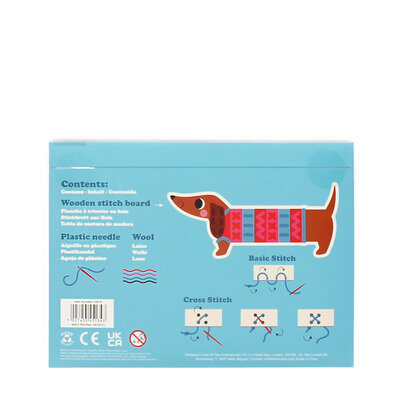 Rex London Learn to Stitch Wooden Set  Sausage Dog