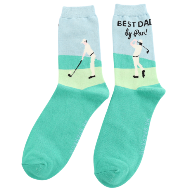 Männer-Socken Bamboo Best Dad Golfer green