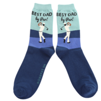 Miss Sparrow Männer-Socken Bamboo Best Dad Golfer navy