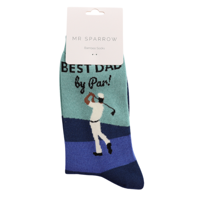 Mens Socks Bamboo Best Dad Golfer navy