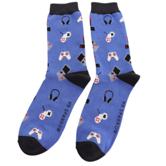 Miss Sparrow Männer-Socken Bamboo Gaming royal