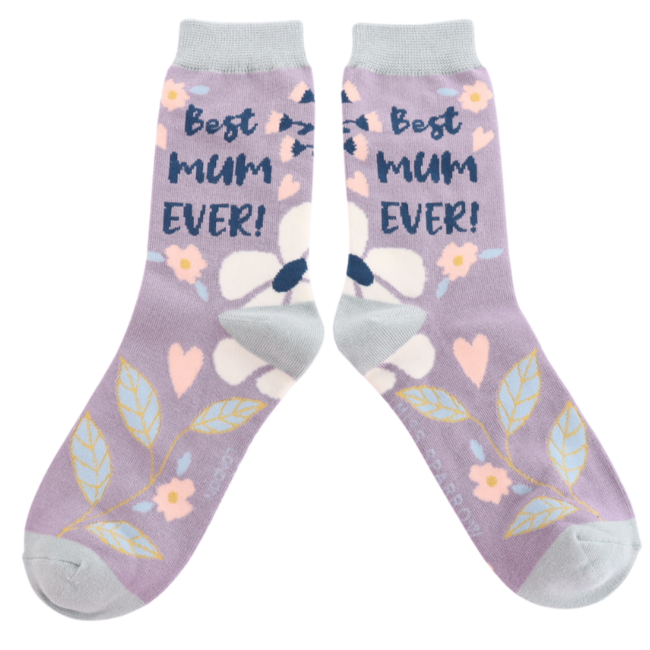 Socks Bamboo Best Mum Ever lavender