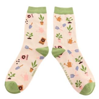 Miss Sparrow Socks Bamboo In The Allotment cream