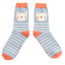 Miss Sparrow Socks Bamboo Kitty Stripes powder blue