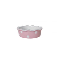 Isabelle Rose Pie Dish Dots pink small