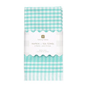 Talking Tables Napkin/Tea Towel Gingham mint Set of 2