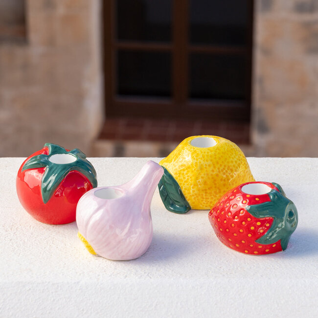 Candleholder Ceramic Strawberry