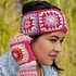 Sjaal met Verhaal Headband Granny Square Colourful fuchsia/oranje