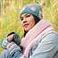 Handwarmer Granny Square Colourful turquoise/roze