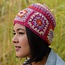 Beanie Granny Square Colourful fuchsia/oranje