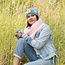 Beanie Granny Square Colourful turquoise/roze