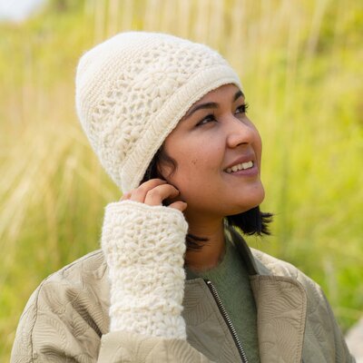 Sjaal met Verhaal Beanie Granny Square cream
