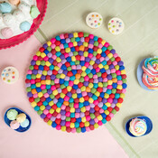 Sjaal met Verhaal Filz-Untersetzer 40 cm rond Bolletjes multicolour