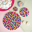 Felt coaster 40 cm round Bolletjes multicolour
