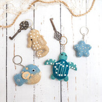 Sjaal met Verhaal Felt Key Ring Sealife assorti