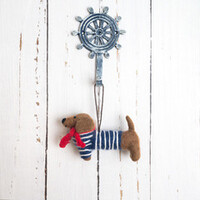 Sjaal met Verhaal Felt Hanger Teckel Nautisch Matroos