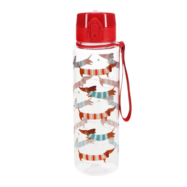 Drinks Bottle with Push Button Lid Sausage Dog