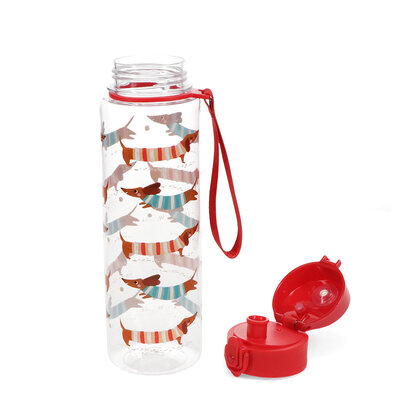 Rex London Drinks Bottle with Push Button Lid Sausage Dog
