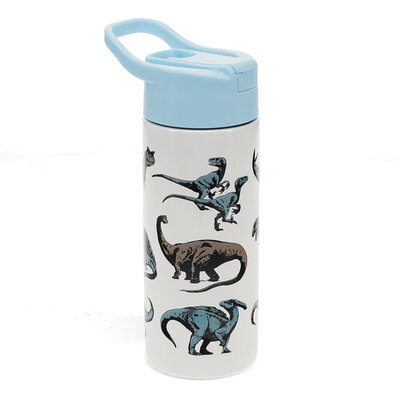 Rex London Stainless Steel Bottle with Push Button Lid Dino