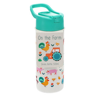 Rex London Stainless Steel Bottle with Push Button Lid Farmyard