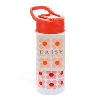 Rex London Stainless Steel Bottle with Push Button Lid Daisy pink