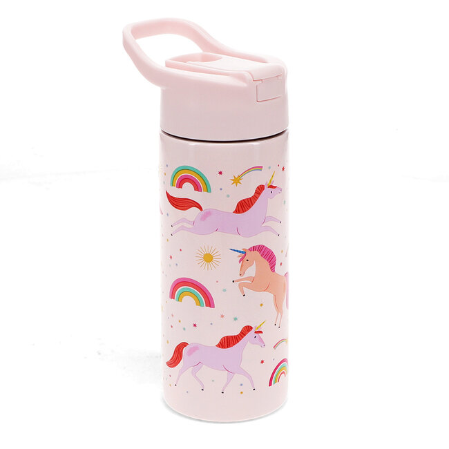 Edelstahlflasche mit Druckknopfdeckel Unicorn