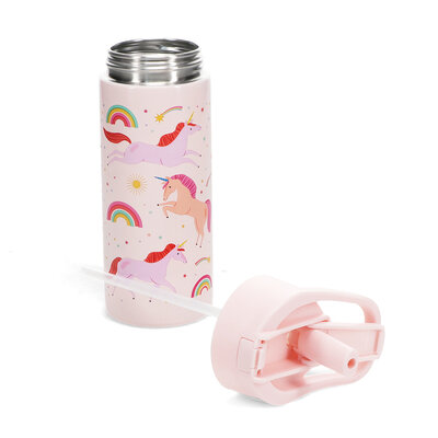 Rex London Stainless Steel Bottle with Push Button Lid Unicorn