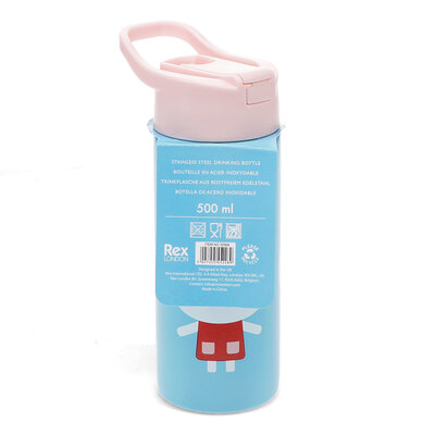 Rex London Stainless Steel Bottle with Push Button Lid Lottie and Friends