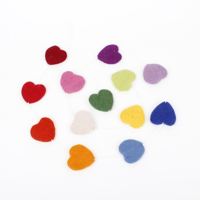 Filzgirlande Hart multicolour
