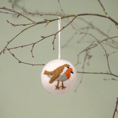 Sjaal met Verhaal Felt Hanger Bal Roodborstje