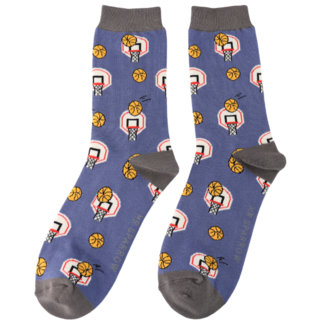 Miss Sparrow Mens Socks Bamboo Basket Ball denim