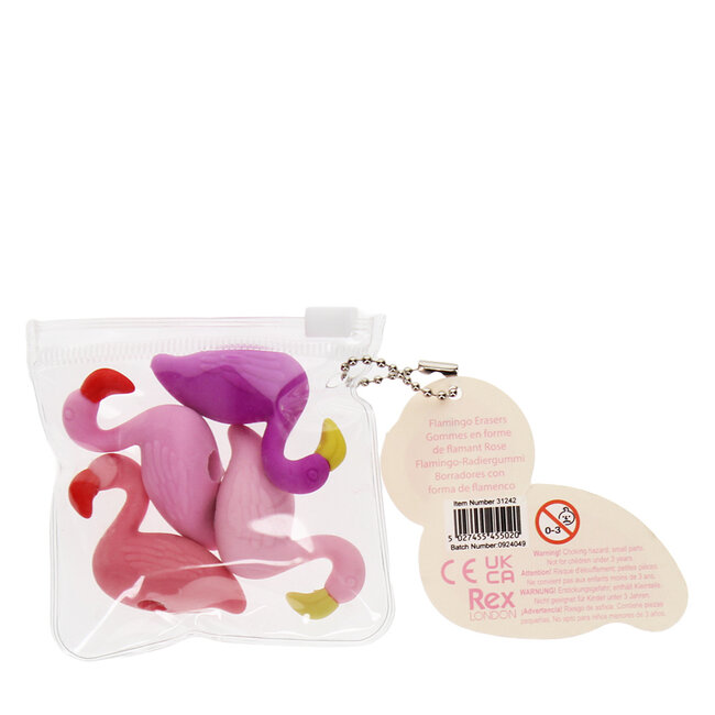 Erasers Flamingos Set of 4
