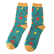 Miss Sparrow Mens Socks Bamboo BBQ teal