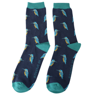 Miss Sparrow Männer-Socken Bamboo Kingfishers navy