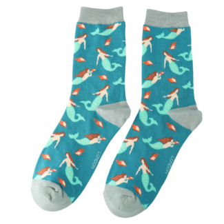 Miss Sparrow Socks Bamboo Mermaids teal