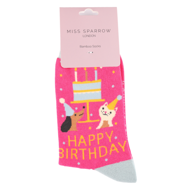 Socks Bamboo Birthday Pets hot pink