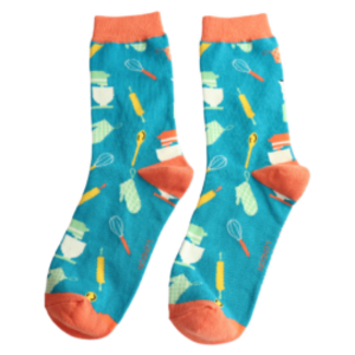 Miss Sparrow Socks Bamboo Home Baker teal