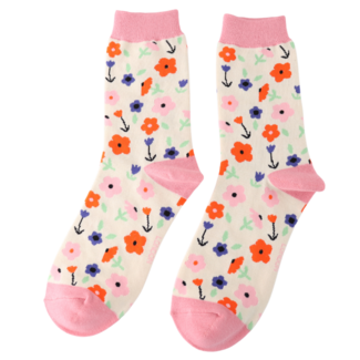 Miss Sparrow Socken Bamboo Little Flowers cream