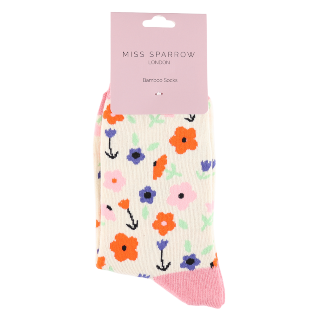 Socks Bamboo Little Flowers cream