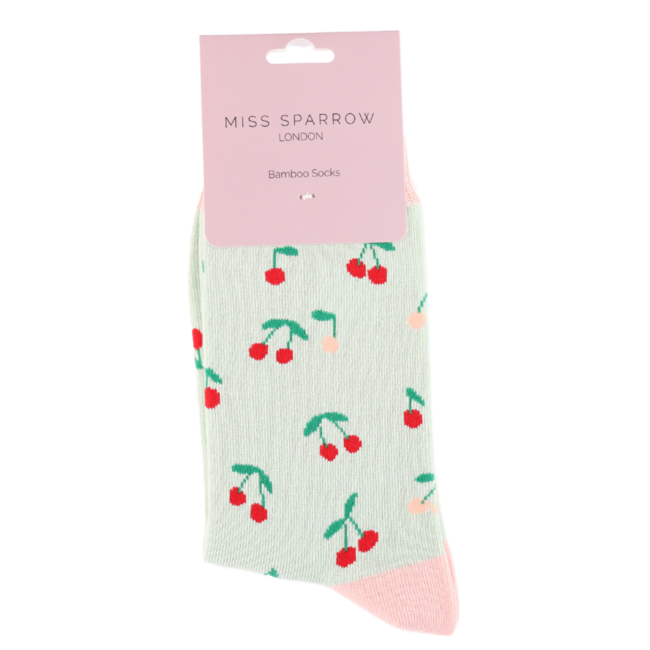 Socks Bamboo Mini Cherries mint