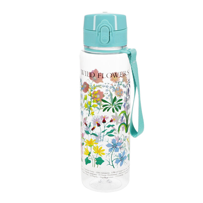 Drinks Bottle with Push Button Lid Wild Flowers
