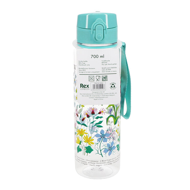 Drinks Bottle with Push Button Lid Wild Flowers