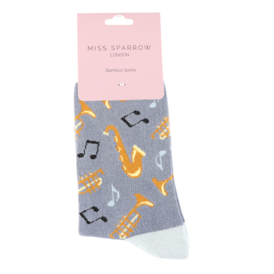 Miss Sparrow Socken Bamboo Brass Band denim