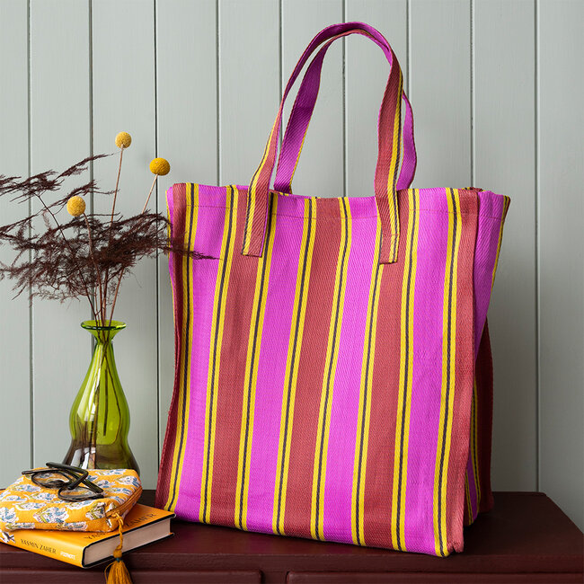 Recycled Shopping Bag Woven yellow/pink/red