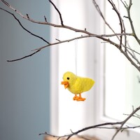 Sjaal met Verhaal Felt Hanger Kuikentje geel