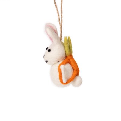 Sjaal met Verhaal Felt Hanger Paashaas wit