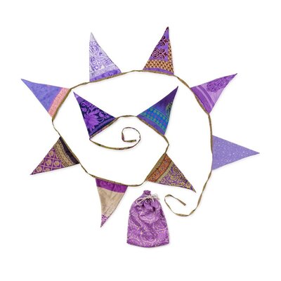 Sjaal met Verhaal Sari-Bunting large purple