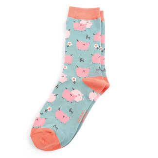 Miss Sparrow Socks Bamboo Pretty pigs duck egg