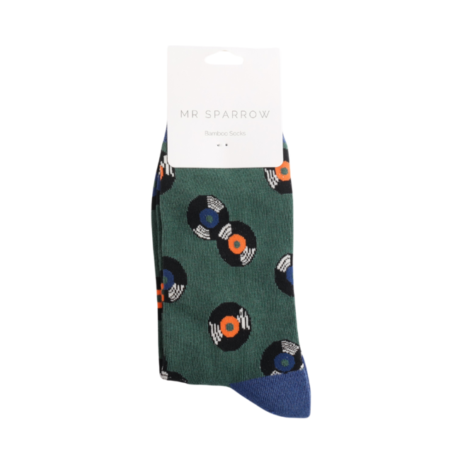 Männer-Socken Bamboo Vintage Vinyl green